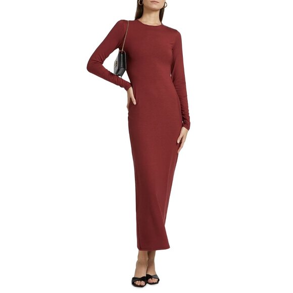New Reformation Tommie Knit Maxi Dress Chianti Red Medium $198 - Picture 2 of 10